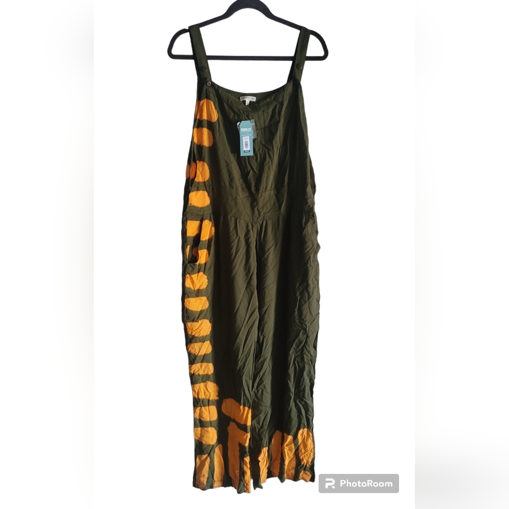 Earthbound Trading Co | Olive Green Overalls | NWT | Size L